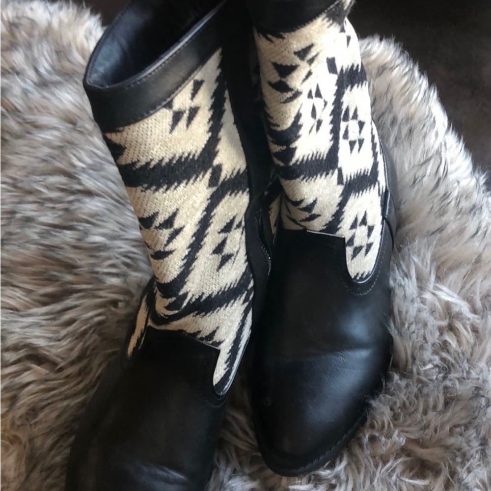 Black boots with Aztec flare